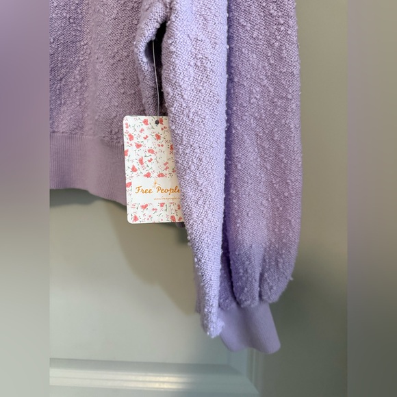 Free People Lilac Textured Off Shoulder Sweater - Picture 2 of 4